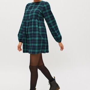 Urban Renewal Remnants Plaid Balloon Sleeve Dress